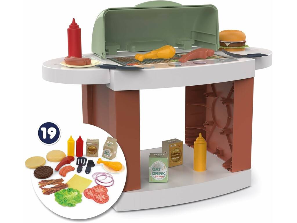 Casa Infantil BBQ House de 104x84x103 cm con Barbacoa de 54x70x33,5 cm y Accesorios