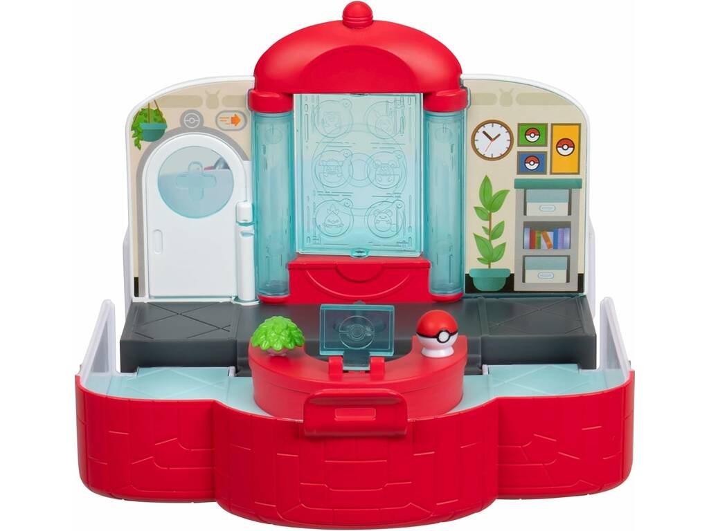 Squishmallows Squish-a-longs Pokémon Playset Centro Pokémon con 4 Mini-Squish e accessori