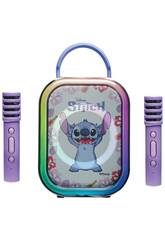 Altoparlante karaoke wireless Disney Stitch da 14 cm con 2 microfoni