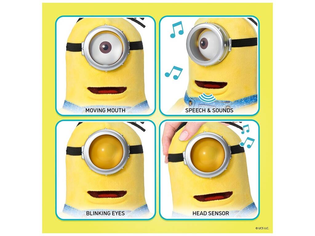 Minions & Monsters Peluche Puppetronics Dick de 21 cm con Sonidos y Acciones Realistas