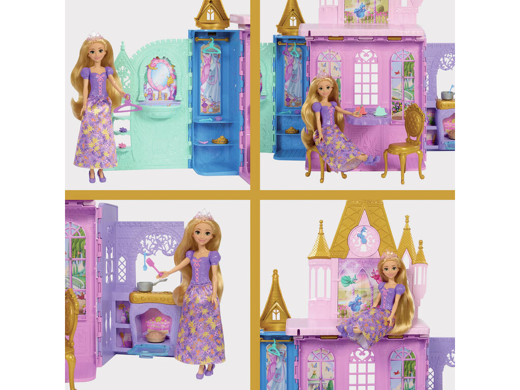 Disney Princess Castillo Maletín con Muñeca Rapunzel de 28 cm