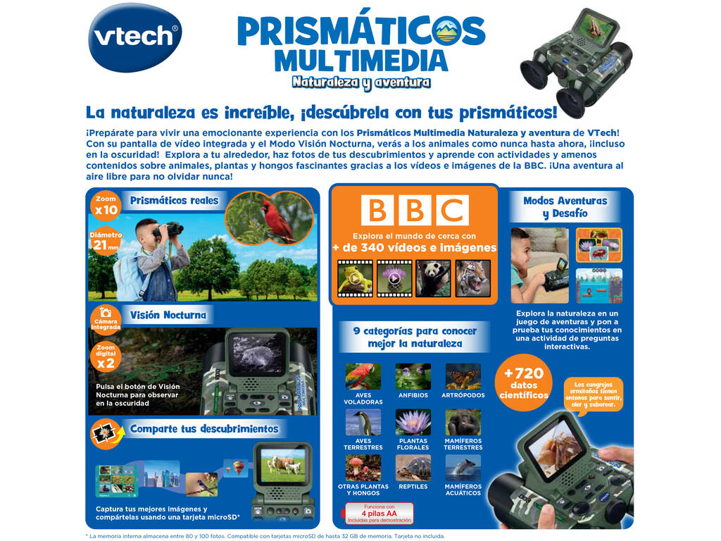 Prismáticos Multimedia Naturaleza y Aventura Camuflaje