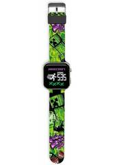 Reloj Led Minecraft con Cuenta Pasos, Distancia y Cronometro