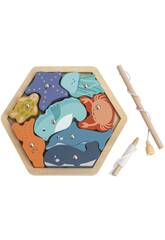 Puzzle Pesca Magnética Amigos del Océano de 11 Piezas