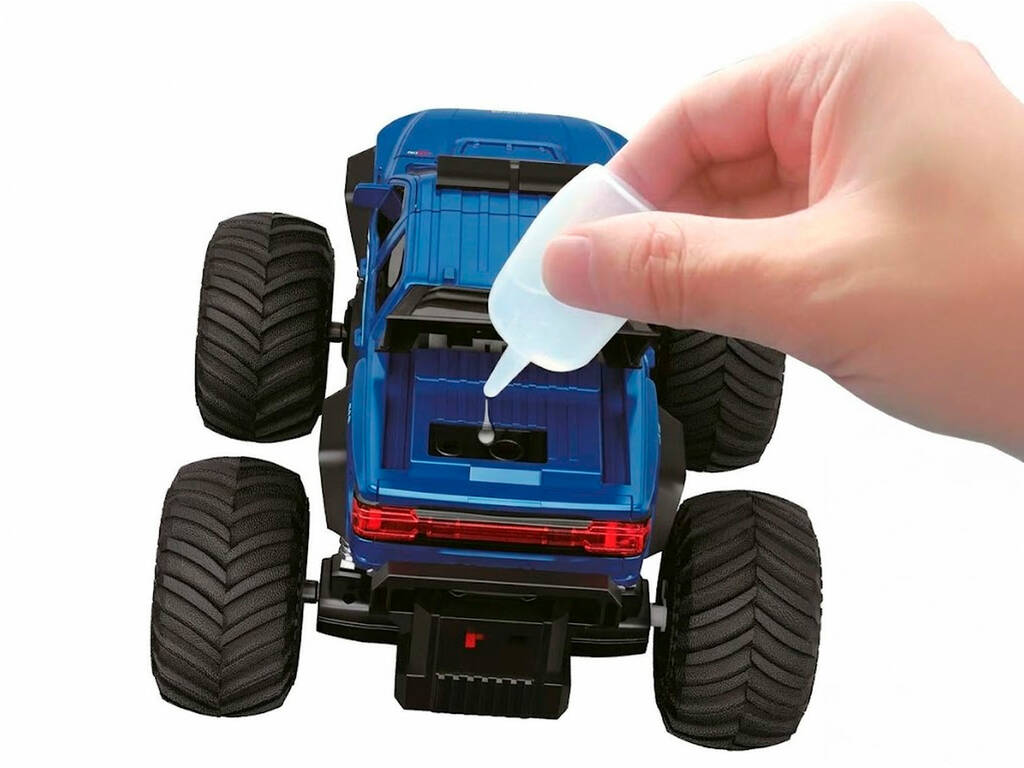 Voiture télécommandée Vulcano Extreme Truck bleue à l'échelle 1:16 avec déformation, effet de fumée et lumières - imagen 4