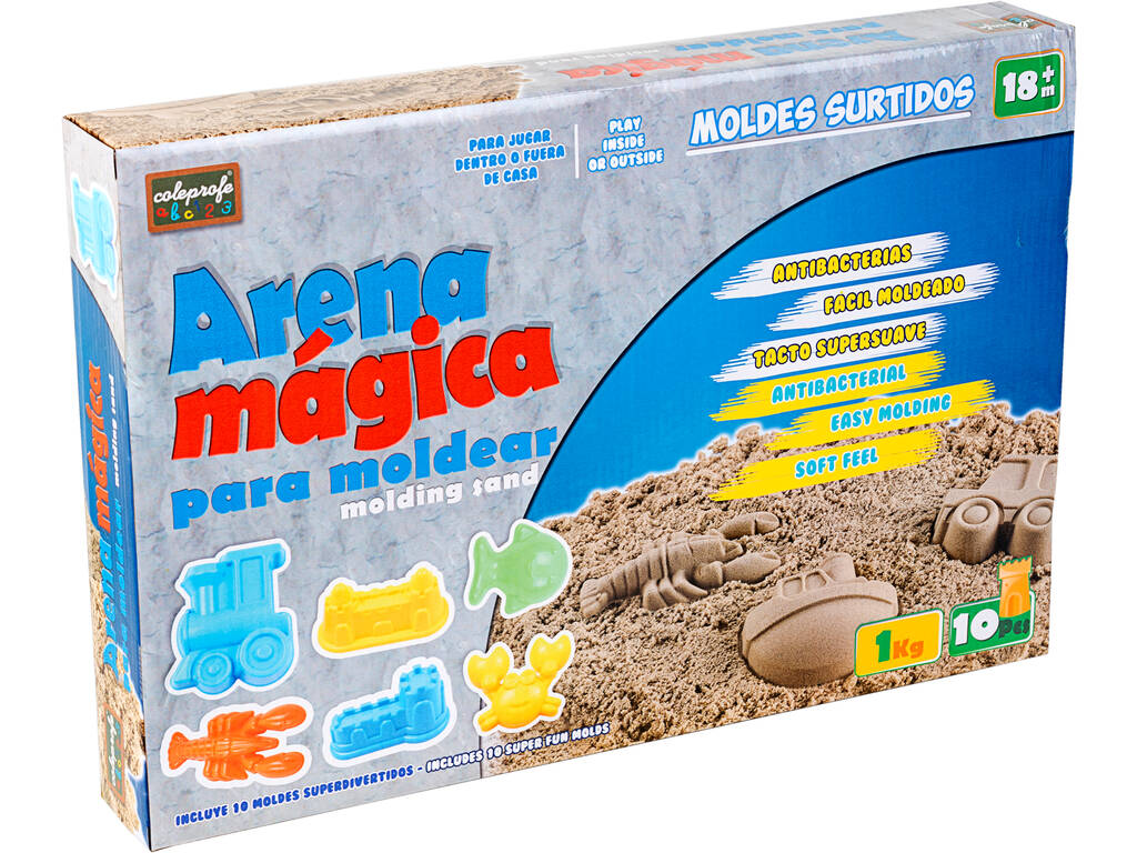VBACALA Set Sabbia Magica Con 32 Accessori - Scatola Portatile, 3 Colori, Stampo Torta Lunare, Pompa, Per Bambini 3+ Anni, Regalo Creativo