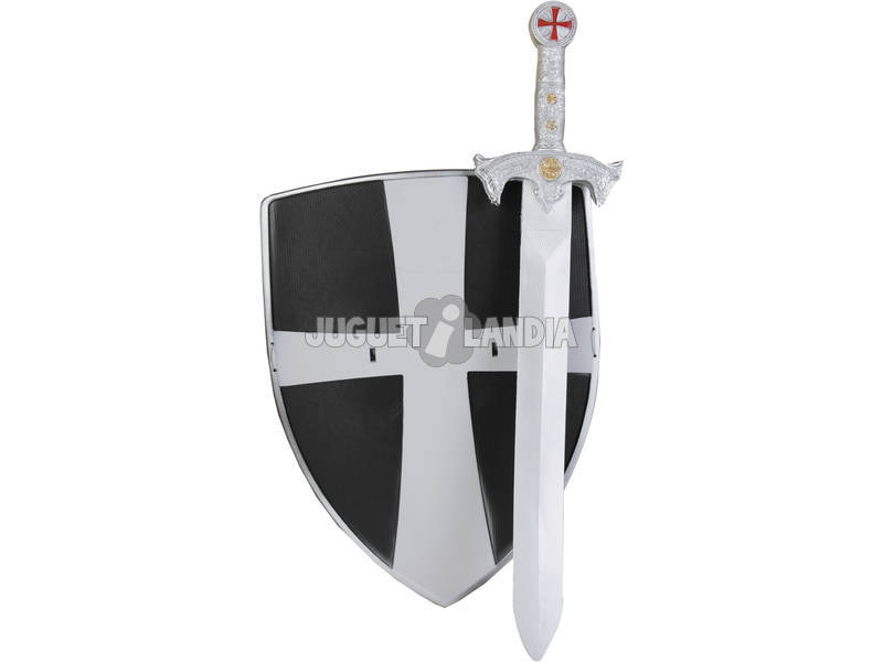 Mittelalterliche Waffen mit Schild und Schwert