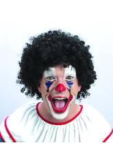Parrucca nera da clown per adulti