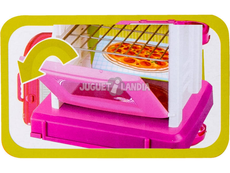 Cozinha de Brinquedo Rosa com Luzes e Sons 30 Peças