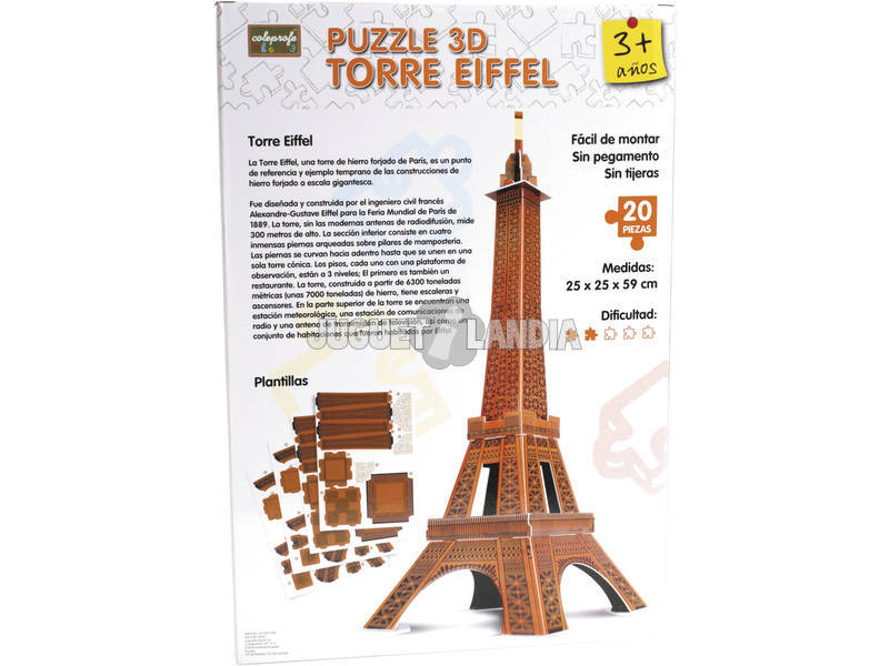 Puzzles 3D 20 Pièces Tour Eiffel 