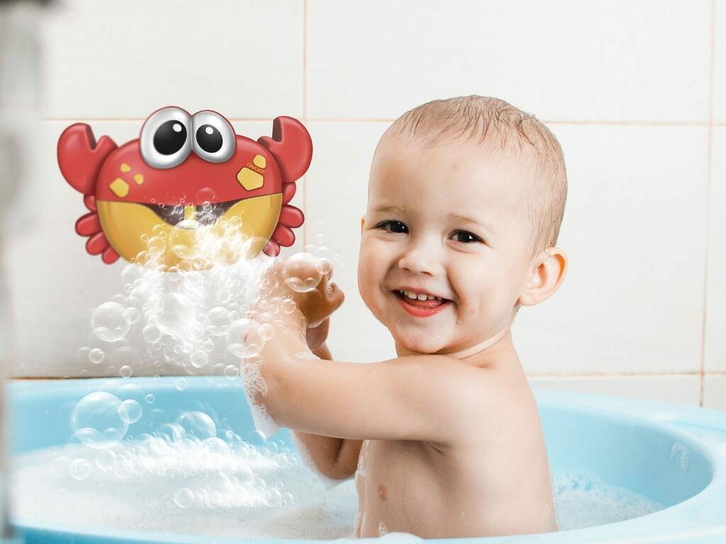 Souffleur de bulles de savon pour le bain Crabe Alejo avec musique