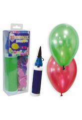 25 Globos metalizados más hinchador