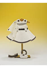 Vestido Beige Topos Marrón