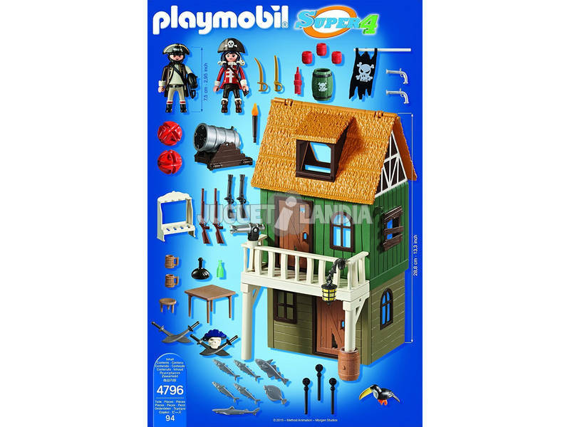 Playmobil Super 4 Fort Piraten getarnt Rubin