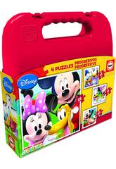 Puzzle Progressivos Mickey Mouse 12 - 16 - 20 - 25 Educa 16505