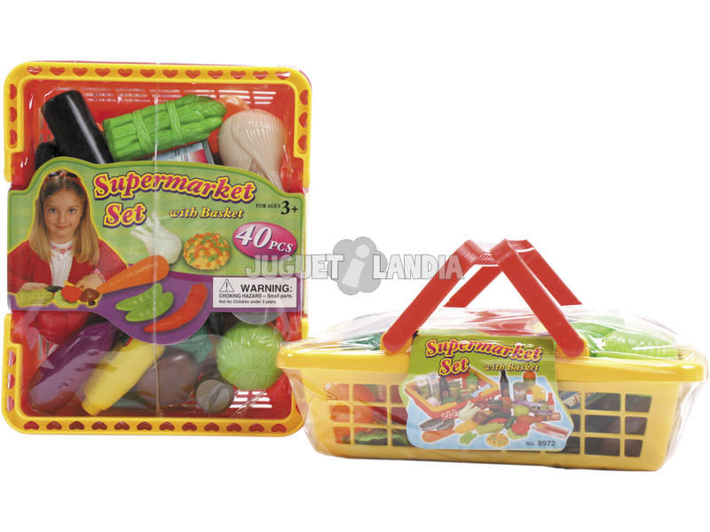 Panier Supermarché avec 40 pièces