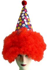 Chapeau Clown avec Cheveux Rouge