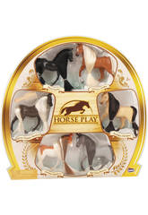 Set 6 Cavalos Pelo Longo com Pente 