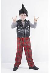 Fantasia Punk Menino Tamanho M 