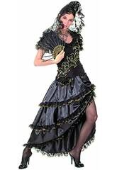 Costume Adulto Bellezza Spagnola Abito Nero Taglia XL