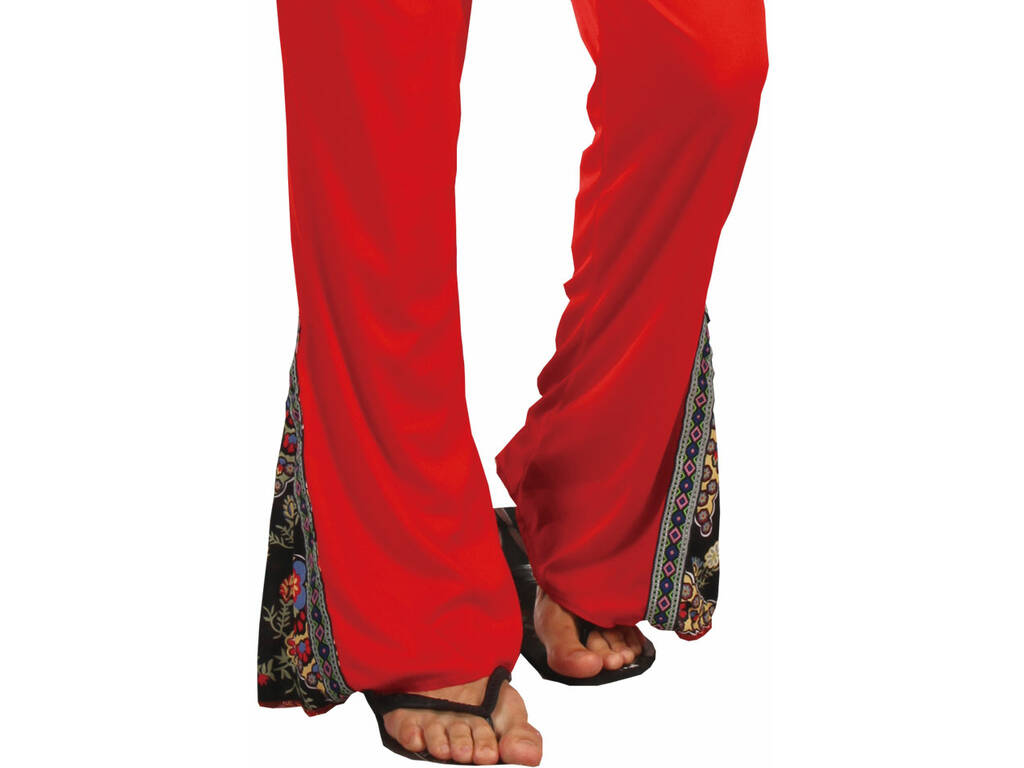 Traje Hippie Homem Calças Vermelhas Tamanho XL