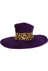 Sombrero PIMP Leopardo Negro y Lila
