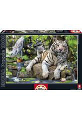 Puzzle 1000 Tigres Blancs du Bengale