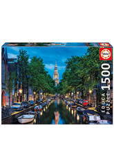 Puzzle 1500 Escurecer no Canal, Amesterdão Educa 16767
