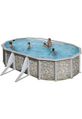 Piscina Ovalada Imitación Piedra Cerdeña 500x300x120 Cm Gre KIT500PO
