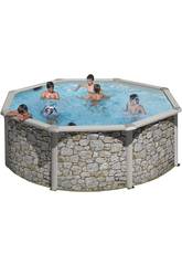 Piscina Circular Piedra Cerdeña 460x120 Cm Gre KIT460PO