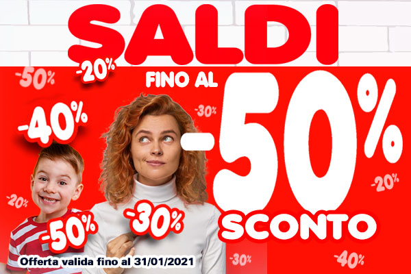 Sconti del 20%, 30%, 40%, 50% negli articoli selezionati