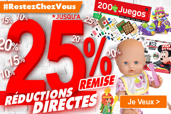 #RestezChezVous Réductions directes de 10% à 25% sur une sélection d'articles.